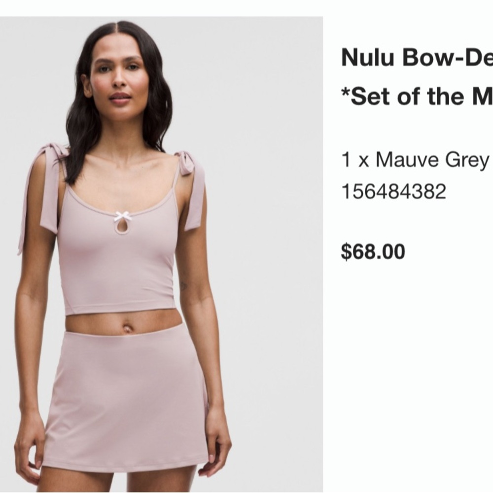 (FREE SHIP) Lululemon Ballet Bow-Detail Top and Skirt Set